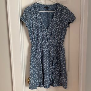 JCREW Faux wrap chambray dress